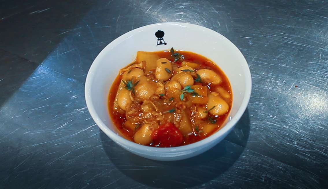 Gegrillter Bohneneintopf