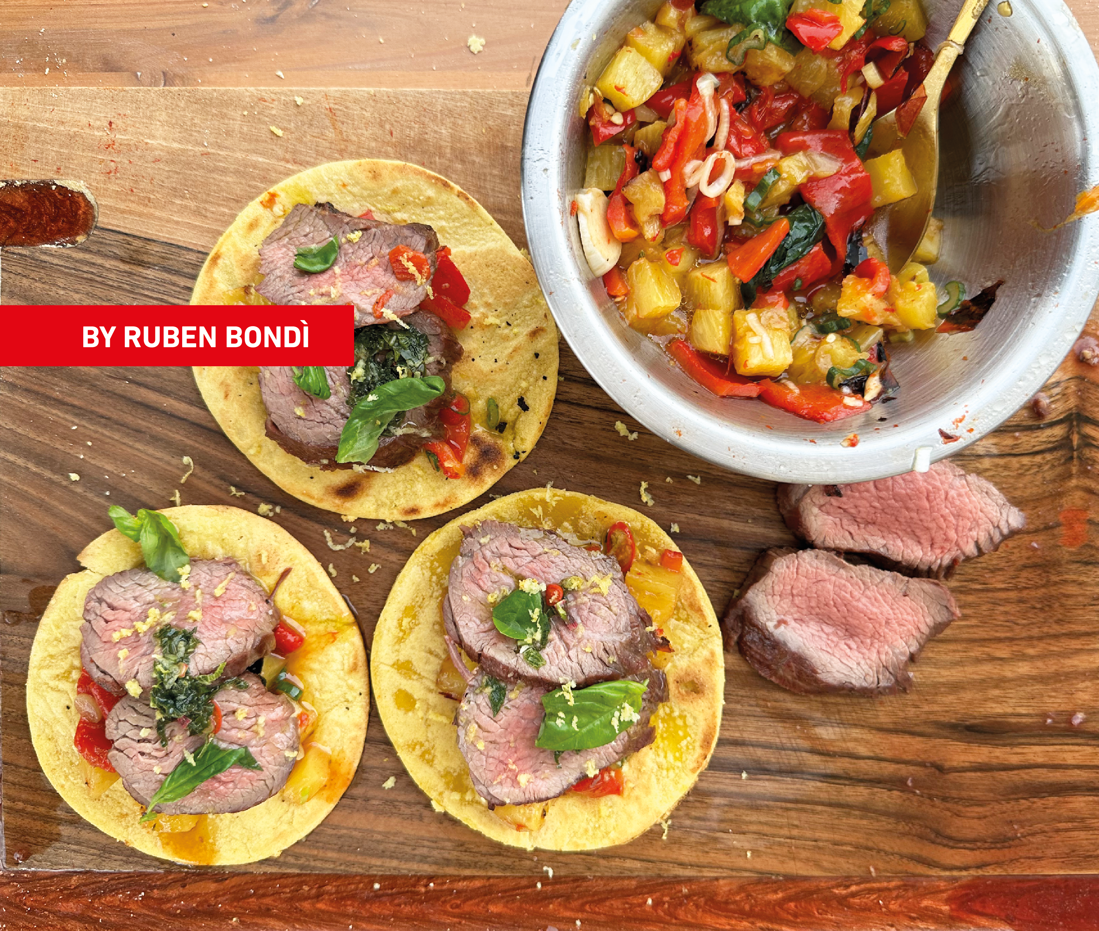 23 04 04 – Tacos Con Filetto Insalata Di Ananas E Peperoni