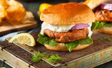 Homemade Salmon Burger With Tartar Sauce Pb2 Weyb