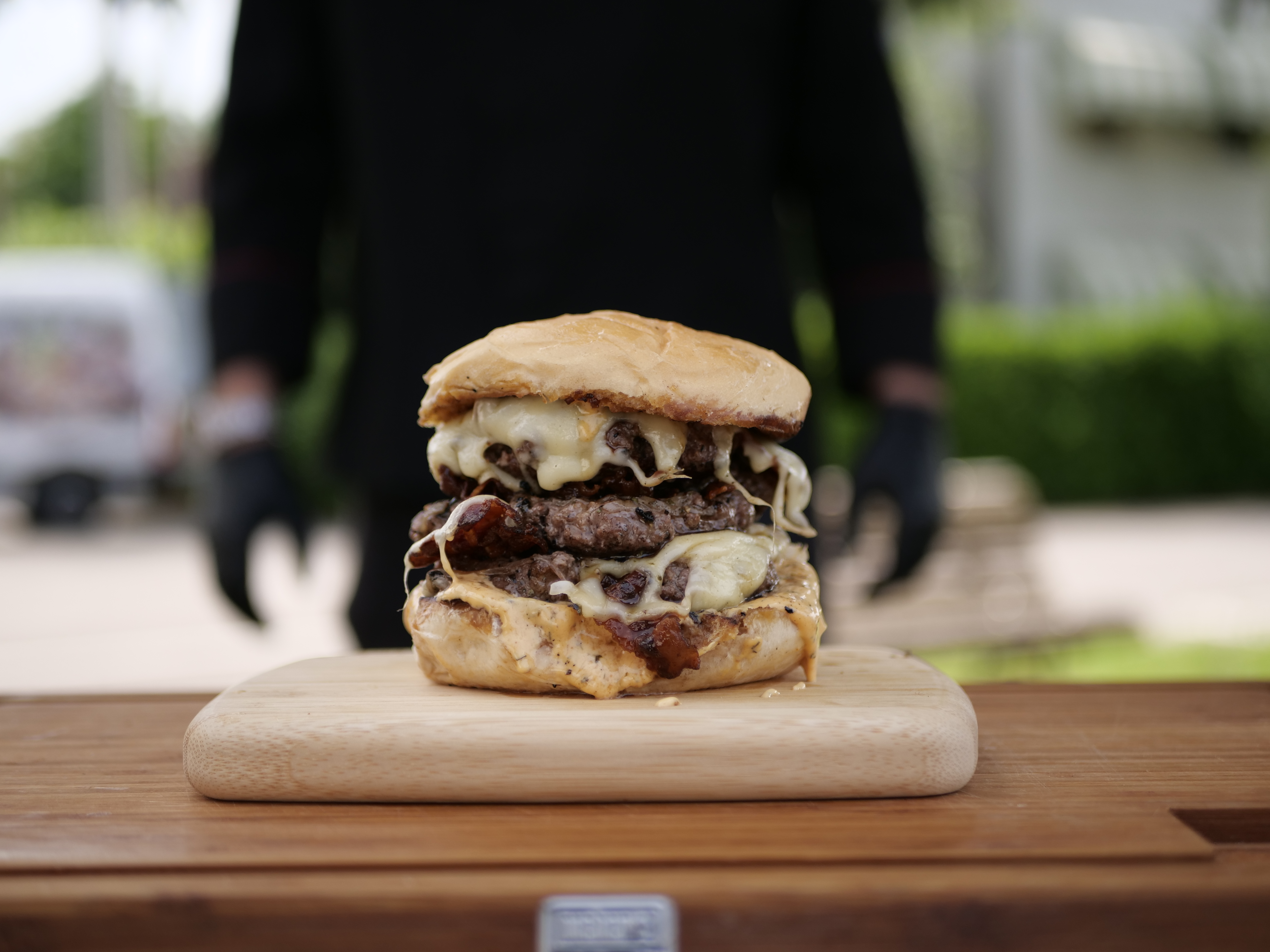 Onion Bacon Smash Burger