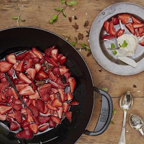 Karamellisierte Erdbeeren