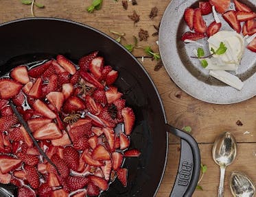 Karamellisierte Erdbeeren
