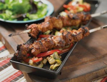 Herbed Lamb Kebabs with Toasted Couscous and Vegetables