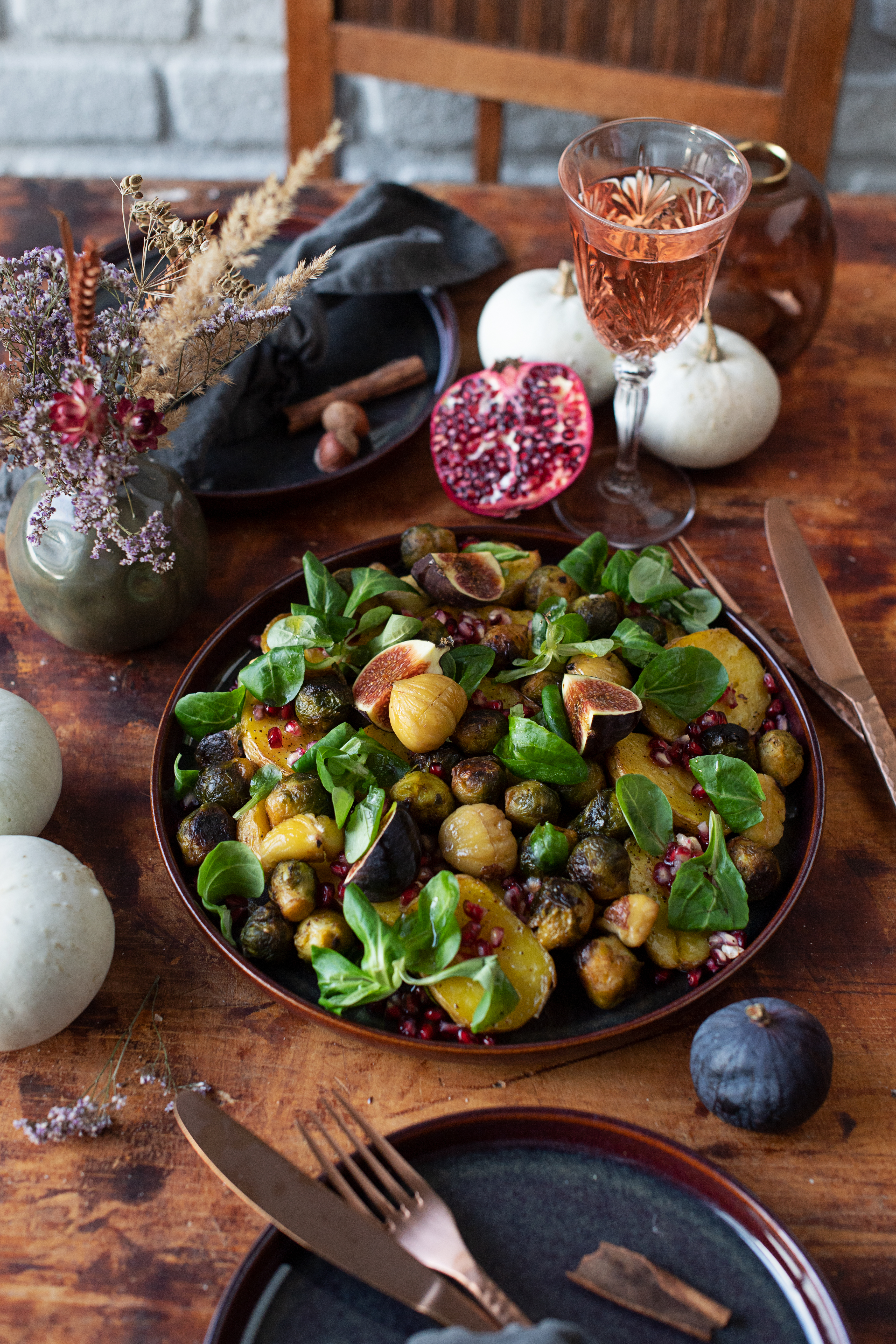 Maroni Salat Mit Rosenkohl Und Kartoffeln