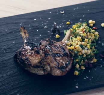 Pork  Chops With  Grilled  Corn  Salad Light 346X318