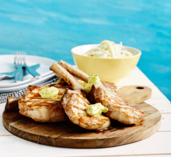 Pork  Chops With Fennel Butter And Salad 346X318
