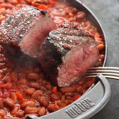 Steak mit Bohneneintopf