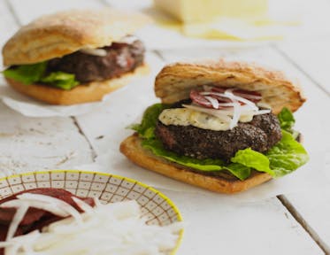 Pepper Crust Venison Burgers with Beetroot