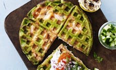 Waffle With Spinach And Salmon 346X318