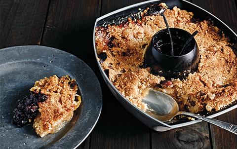 Aeble Crumble Med Baerkompot