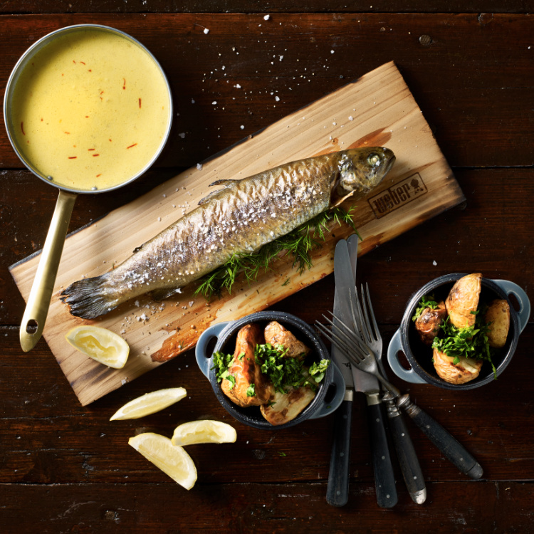 Anniversary Grilled Fish On Plank