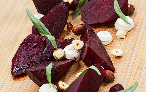 Bakade Rodbetor Med Rokt Getostkram Med Lakrits