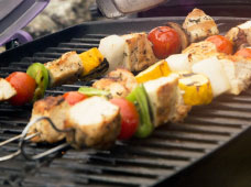 Espetadas De Frango Com Legumes E Coentros Frescos