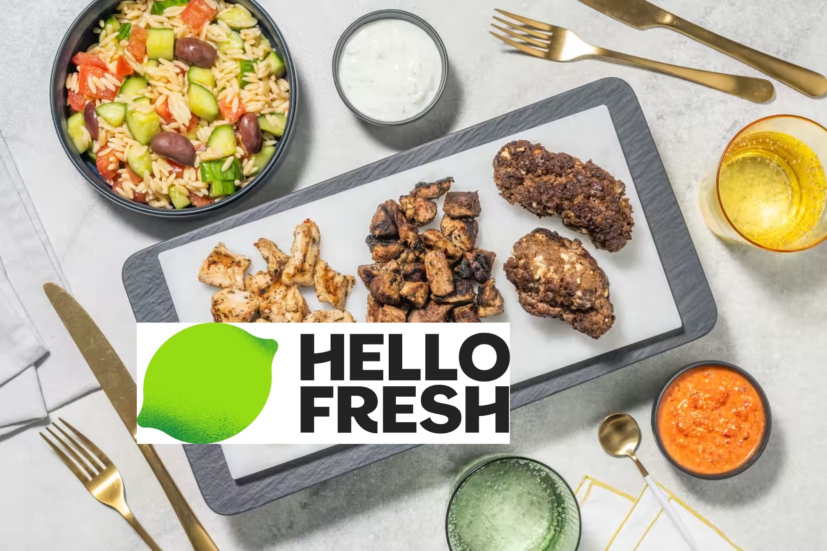 Griechische Grillplatte Mit Zweierlei Souflaki Hello Fresh