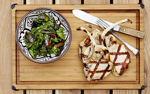 Kotletter Med Grillade Gronsakger