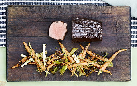 Oxfile Med Grillade Gronsaker