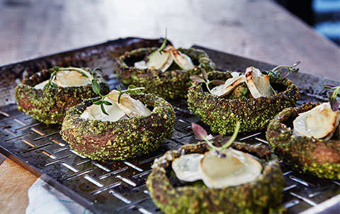 Portobellosvampe Med Persillepesto Og Gedeost