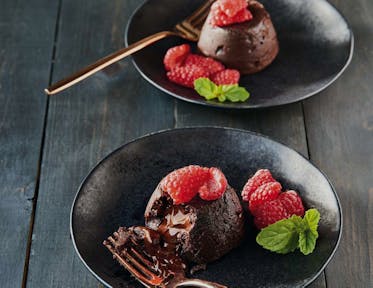 Warm Molten Chocolate Cakes with Fresh Berries