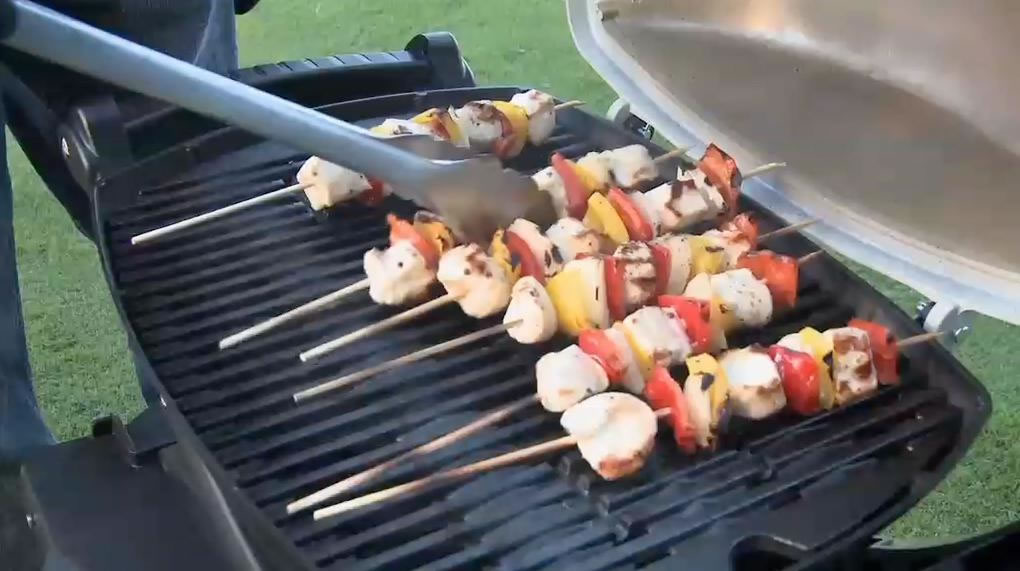 Grilling Chicken and Veggie Kabobs