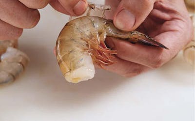 Peeling and De-Veining Prawns (Tails Left On)